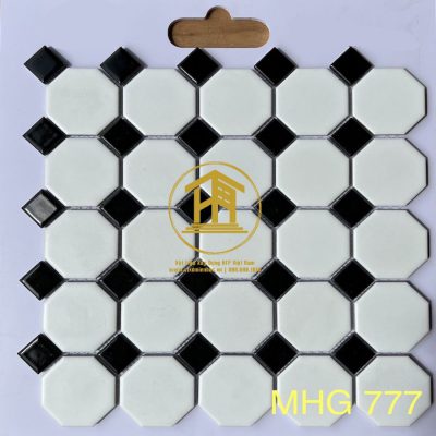 Gạch Mosaic trang trí Bát giác trắng ô nhỏ MHG 777