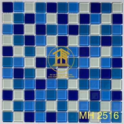 Gạch Mosaic thủy tinh 25x25x4mm MH 2516
