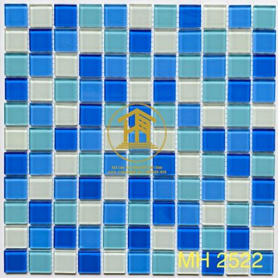 Gạch Mosaic thủy tinh 25x25x4mm MH 2522