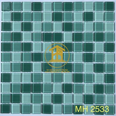 Gạch Mosaic thủy tinh 25x25x4mm MH 2533