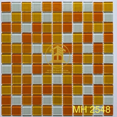 Gạch Mosaic thủy tinh 25x25x4mm MH 2548