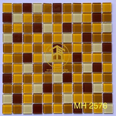 Gạch Mosaic thủy tinh 25x25x4mm MH 2576