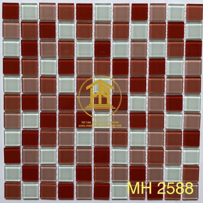 Gạch Mosaic thủy tinh 25x25x4mm MH 2588