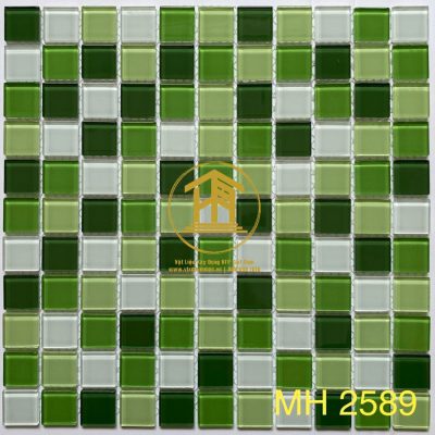 Gạch Mosaic thủy tinh 25x25x4mm MH 2589