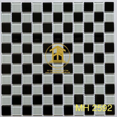 Gạch Mosaic thủy tinh 25x25x4mm MH 2592