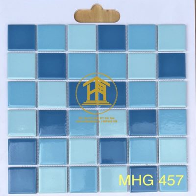 Gạch Mosaic Hồ bơi mix màu xanh biển MHG 457