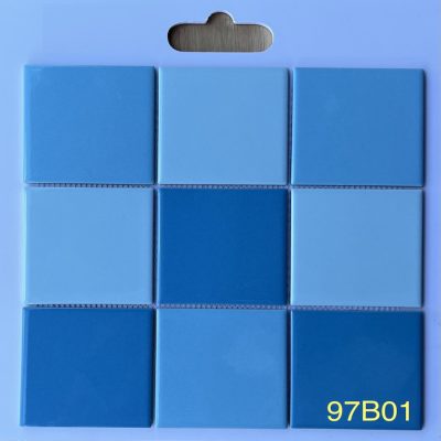 Gạch Mosaic 10x10 Men bóng mix màu xanh biển 97B01
