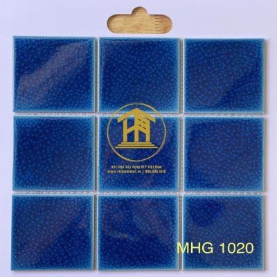 Gạch Mosaic 10x10cm men rạn 2 lớp màu xanh dương MHG 1020