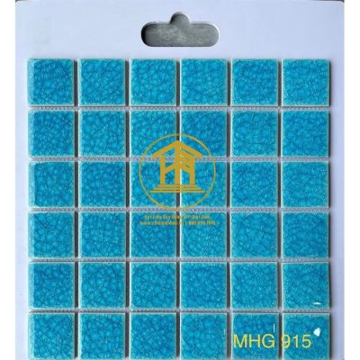 Gạch Mosaic Gốm rạn 2 lớp màu xanh nhạt MHG 915