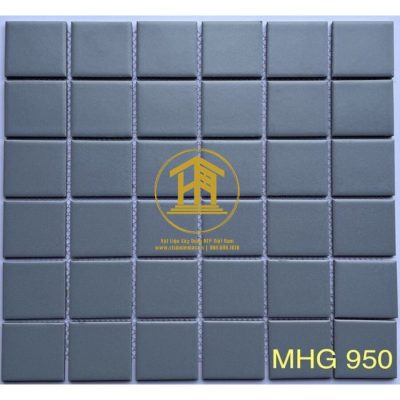 Gạch Mosaic Gốm sứ trơn màu xám MHG 950