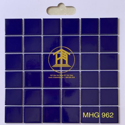 Gạch Mosaic Gốm sứ trơn xanh biển MHG 962