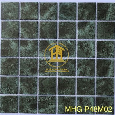 Gạch Mosaic Gốm sứ xanh phục cổ P48M02