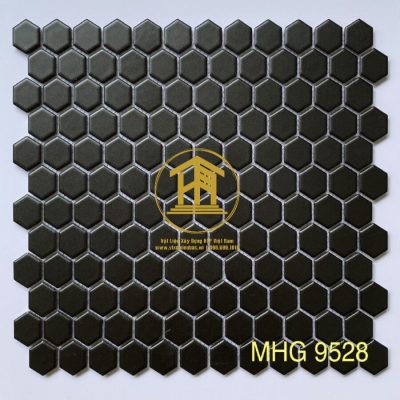 Gạch Mosaic lục giác nhỏ màu đen MHG 9528