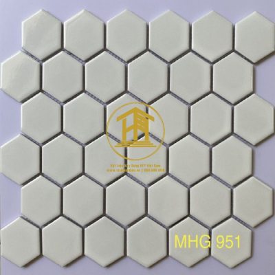 Gạch Mosaic lục giác trắng bóng MHG 951