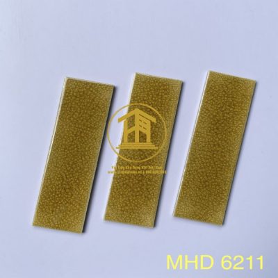 Gạch thẻ Mosaic 6x28cm men rạn màu vàng MHD 6211
