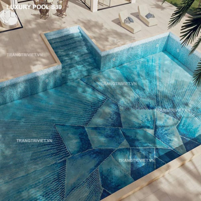 Gạch Mosaic Thủy tinh Luxury Pool S39